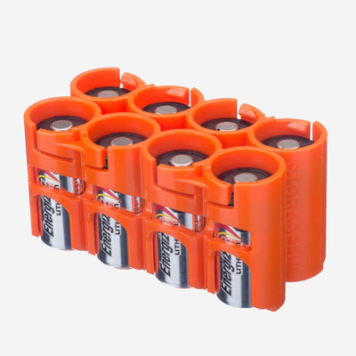 Storacell 8 CR123 Battery Caddy (Orange)