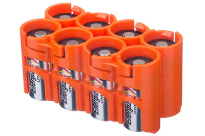 Storacell 8 CR123 Battery Caddy (Orange)