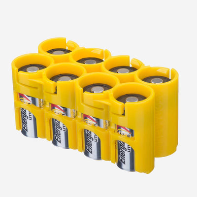 Storacell 8 CR123 Battery Caddy (Yellow)