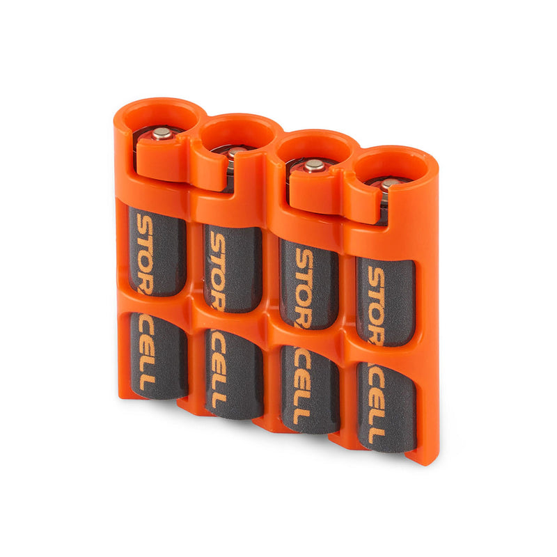 Storacell Slimline 4 AAA Battery Caddy (Orange)