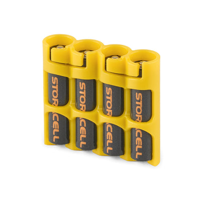 Storacell Slimline 4 AAA Battery Caddy (Yellow)