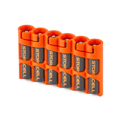 Storacell Slimline 6 AAA Battery Caddy (Orange)