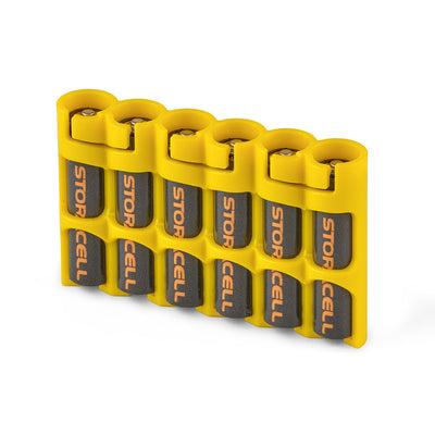 Storacell Slimline 6 AAA Battery Caddy (Yellow)