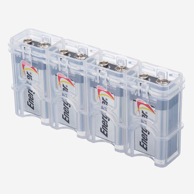 Storacell Slimline 4 9V Battery Caddy (Clear)
