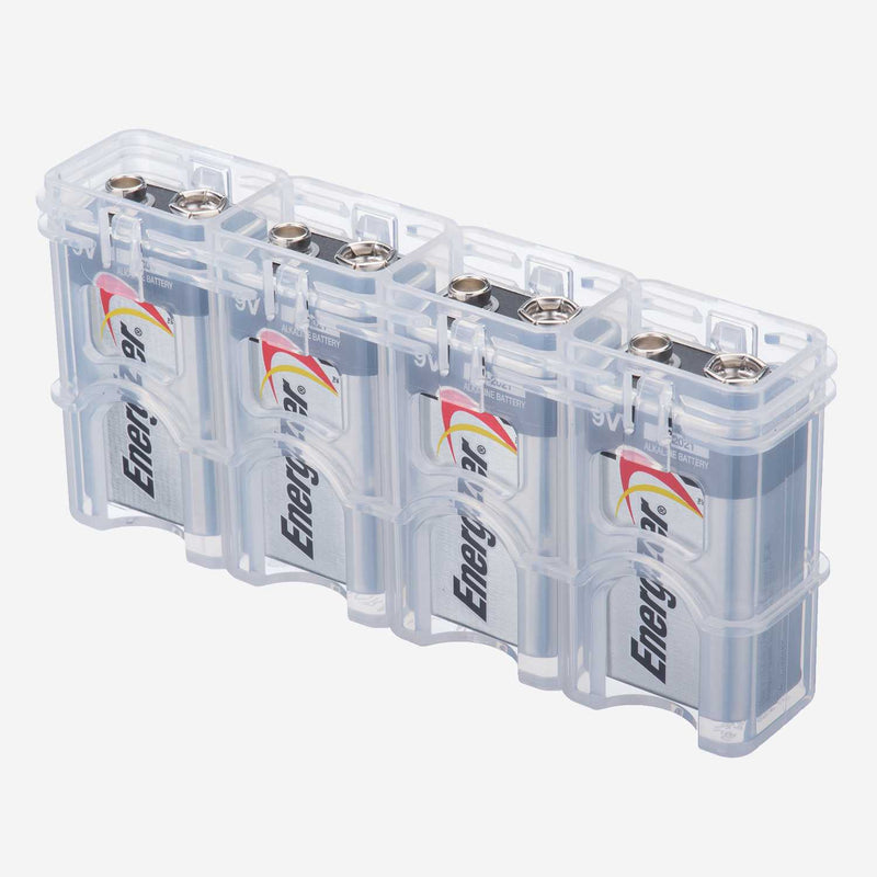 Storacell Slimline 4 9V Battery Caddy (Clear)