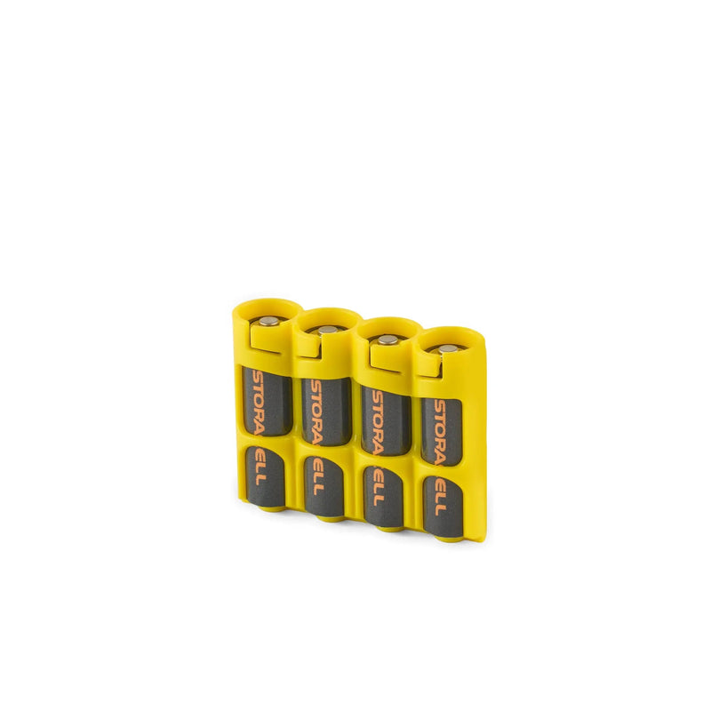 Storacell Slimline 4 AA Battery Caddy (Yellow)