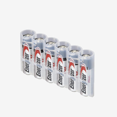 Storacell Slimline 6 AA Battery Caddy (Clear)
