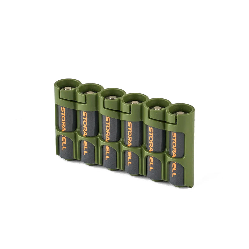 Storacell Slimline 6 AA Battery Caddy (Military Green)