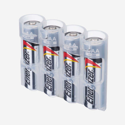 Storacell Slimline 4 AA Battery Caddy (Clear)