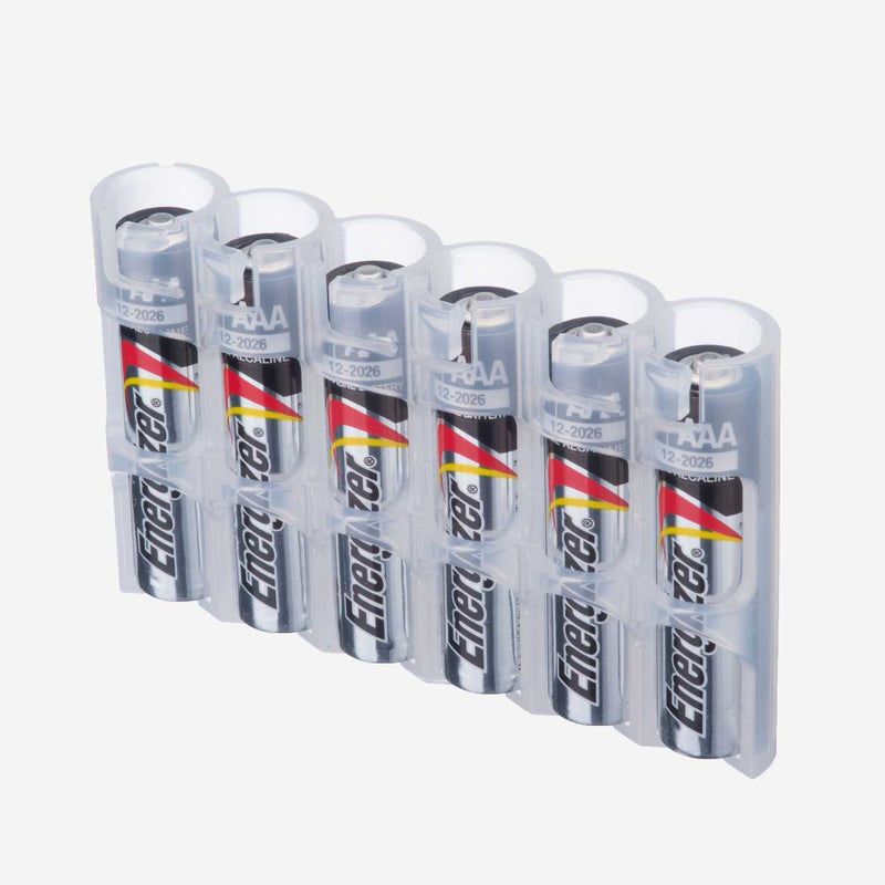 Storacell Slimline 6 AAA Battery Caddy (Clear)