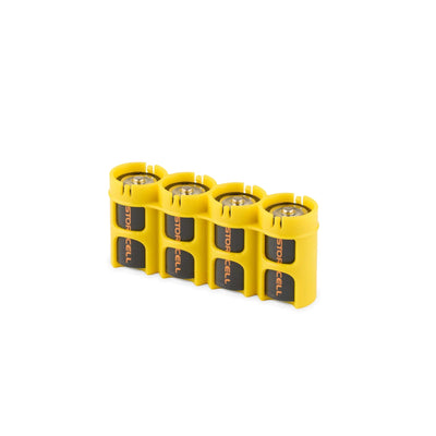 Storacell Slimline 4 C Battery Caddy (Yellow)