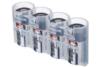 Storacell Slimline 4 CR123 Battery Caddy (Clear)