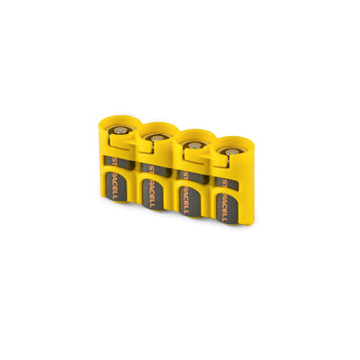 Storacell Slimline 4 CR123 Battery Caddy (Yellow)