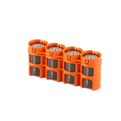 Storacell Slimline 4 D Battery Caddy (Orange)