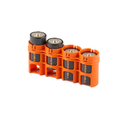 Storacell Slimline 4 D Battery Caddy (Orange)