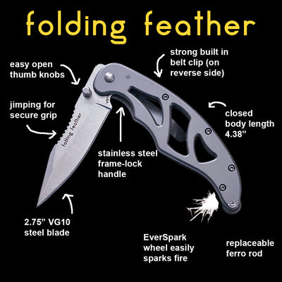 Outdoor Element Folding Feather Folding Knife